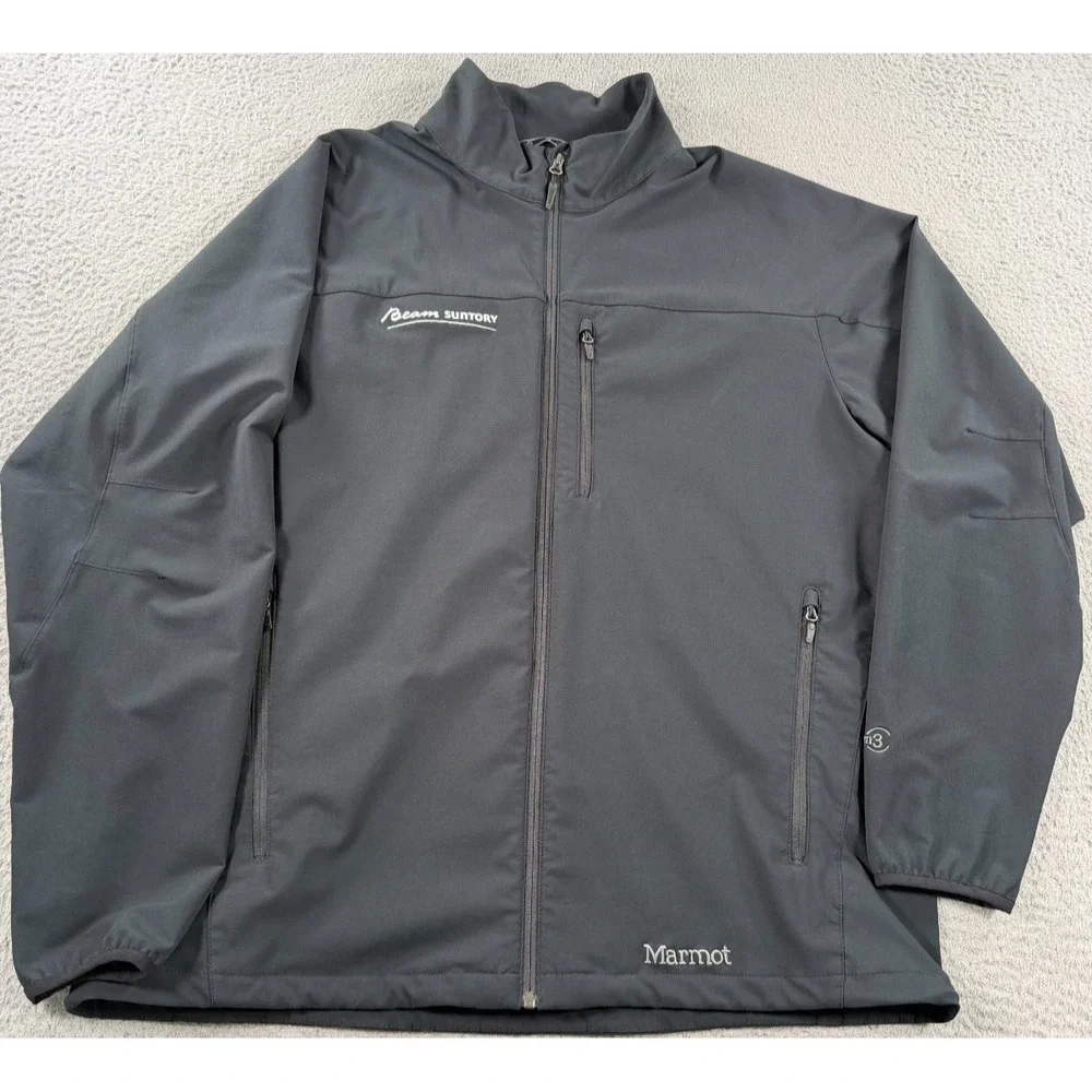 Marmot M3 Jacket Mens 3XL Gray Full Zip Pockets Long Sleeve Soft Shell Windbreak